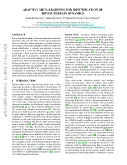 Adaptive Meta-Learning for Identification of Rover-Terrain Dynamics