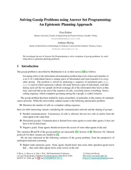 Solving Gossip Problems using Answer Set Programming: An Epistemic
  Planning Approach