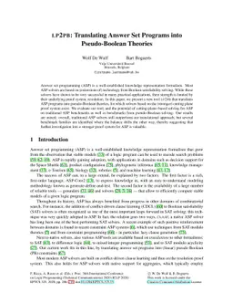 LP2PB: Translating Answer Set Programs into Pseudo-Boolean Theories