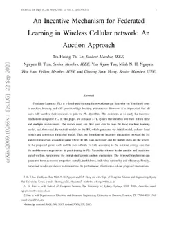 An Incentive Mechanism for Federated Learning in Wireless Cellular
  network: An Auction Approach