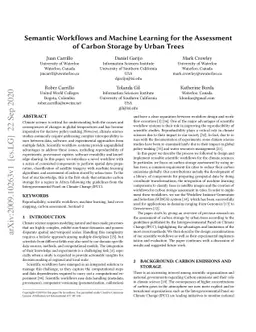 Semantic Workflows and Machine Learning for the Assessment of Carbon
  Storage by Urban Trees