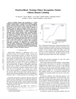 PennSyn2Real: Training Object Recognition Models without Human Labeling