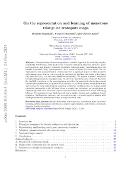 On the representation and learning of monotone triangular transport maps