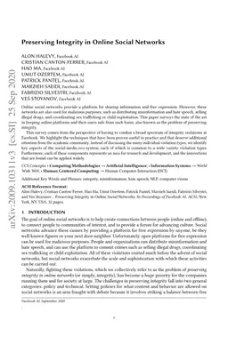 Preserving Integrity in Online Social Networks