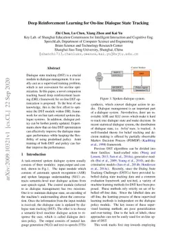 Deep Reinforcement Learning for On-line Dialogue State Tracking