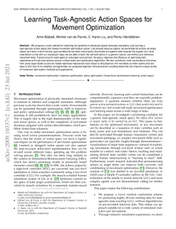 Learning Task-Agnostic Action Spaces for Movement Optimization