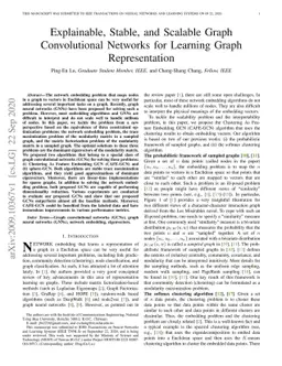 Explainable, Stable, and Scalable Graph Convolutional Networks for
  Learning Graph Representation