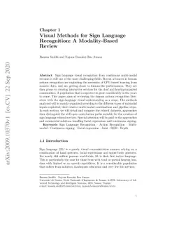 Visual Methods for Sign Language Recognition: A Modality-Based Review
