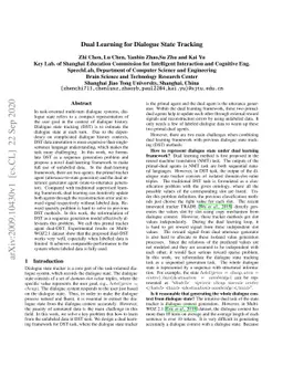 Dual Learning for Dialogue State Tracking