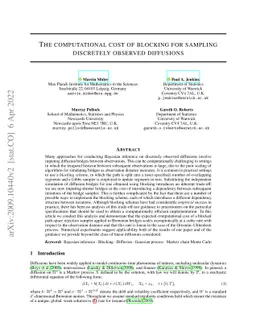 The computational cost of blocking for sampling discretely observed
  diffusions