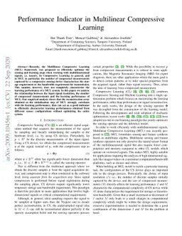 Performance Indicator in Multilinear Compressive Learning