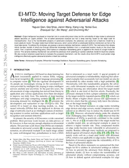 EI-MTD:Moving Target Defense for Edge Intelligence against Adversarial
  Attacks
