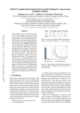 GRACE: Gradient Harmonized and Cascaded Labeling for Aspect-based
  Sentiment Analysis