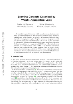 Learning Concepts Described by Weight Aggregation Logic