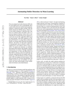 Automating Outlier Detection via Meta-Learning