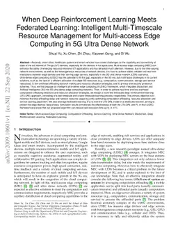 When Deep Reinforcement Learning Meets Federated Learning: Intelligent
  Multi-Timescale Resource Management for Multi-access Edge Computing in 5G
  Ultra Dense Network