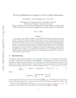 On the proliferation of support vectors in high dimensions