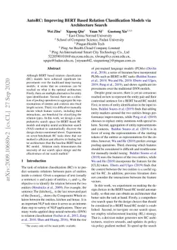 AutoRC: Improving BERT Based Relation Classification Models via
  Architecture Search