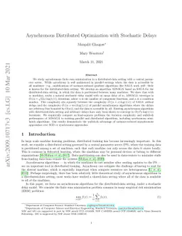Asynchronous Distributed Optimization with Stochastic Delays