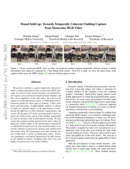 MonoClothCap: Towards Temporally Coherent Clothing Capture from
  Monocular RGB Video