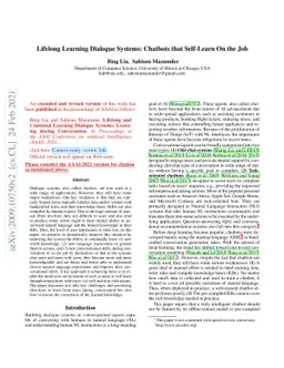 Lifelong Learning Dialogue Systems: Chatbots that Self-Learn On the Job