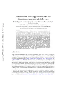 Independent finite approximations for Bayesian nonparametric inference