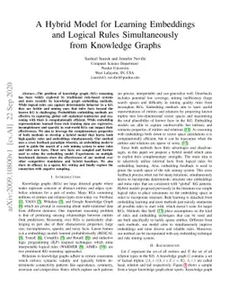 A Hybrid Model for Learning Embeddings and Logical Rules Simultaneously
  from Knowledge Graphs