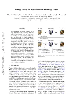 Message Passing for Hyper-Relational Knowledge Graphs