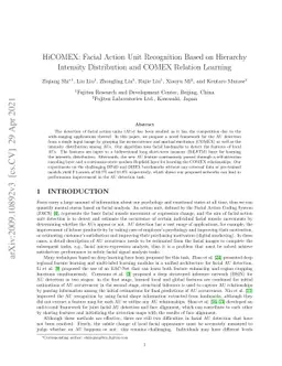 HiCOMEX: Facial Action Unit Recognition Based on Hierarchy Intensity
  Distribution and COMEX Relation Learning