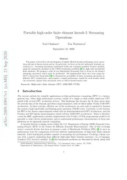 Portable high-order finite element kernels I: Streaming Operations
