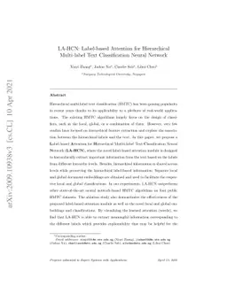 LA-HCN: Label-based Attention for Hierarchical Multi-label
  TextClassification Neural Network