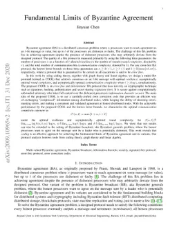 Fundamental Limits of Byzantine Agreement