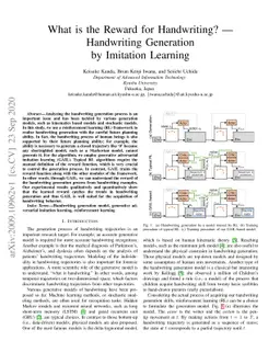 What is the Reward for Handwriting? -- Handwriting Generation by
  Imitation Learning