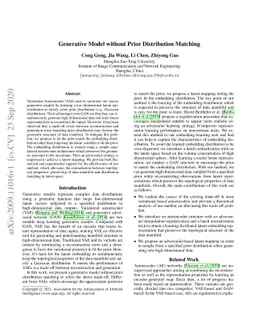 Generative Model without Prior Distribution Matching