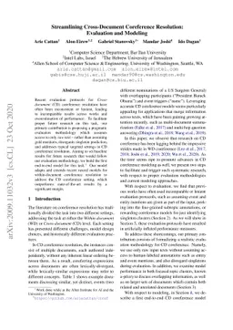 Streamlining Cross-Document Coreference Resolution: Evaluation and
  Modeling