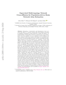 Supervised Multi-topology Network Cross-diffusion for Population-driven
  Brain Network Atlas Estimation