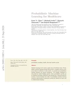 Probabilistic Machine Learning for Healthcare