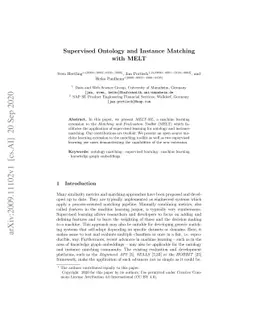 Supervised Ontology and Instance Matching with MELT