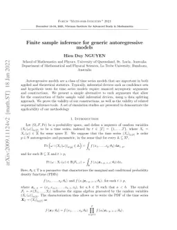 Finite sample inference for generic autoregressive models