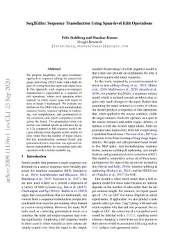 Seq2Edits: Sequence Transduction Using Span-level Edit Operations