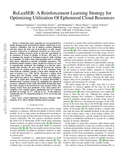 ReLeaSER: A Reinforcement Learning Strategy for Optimizing Utilization
  Of Ephemeral Cloud Resources