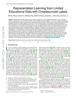 Representation Learning from Limited Educational Data with Crowdsourced
  Labels