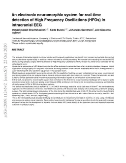 An electronic neuromorphic system for real-time detection of High
  Frequency Oscillations (HFOs) in intracranial EEG