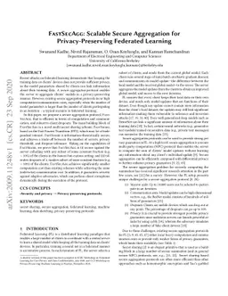 FastSecAgg: Scalable Secure Aggregation for Privacy-Preserving Federated
  Learning