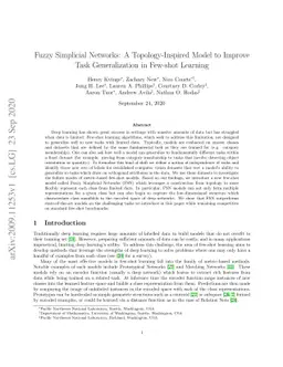 Fuzzy Simplicial Networks: A Topology-Inspired Model to Improve Task
  Generalization in Few-shot Learning