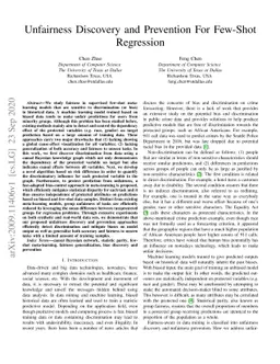 Unfairness Discovery and Prevention For Few-Shot Regression