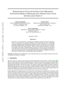 Parsimonious Feature Extraction Methods: Extending Robust Probabilistic
  Projections with Generalized Skew-t
