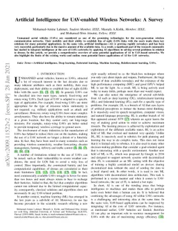 Artificial Intelligence for UAV-enabled Wireless Networks: A Survey