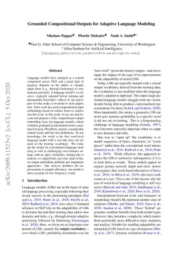 Grounded Compositional Outputs for Adaptive Language Modeling