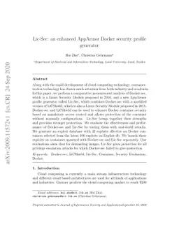 Lic-Sec: an enhanced AppArmor Docker security profile generator